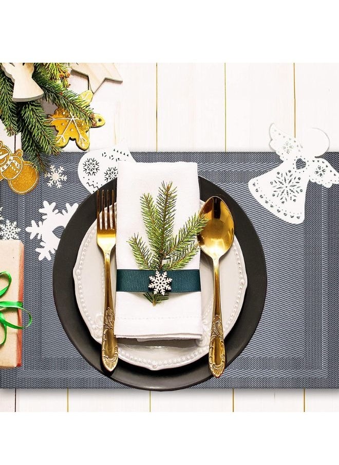 SUNIFY - 6-Piece Rectangle Double Border Placemat Set  Washable Table Mats For Restaurants Party Decoration 45 x 30cm - Image 1