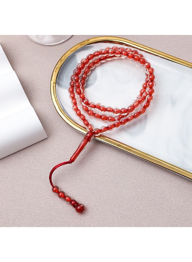 NIBEMINENT 99 Muslim Prayer Beads Red/8mm 