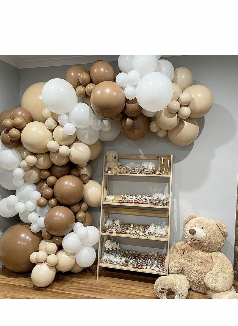 Excefore Balloons Garland Arch Kit, 166Pcs Brown Nude Tan Coffee Blush Neutral Jungle Theme Woodland Teddy Bear Baby Shower Birthday Party Decorations  - Image 3