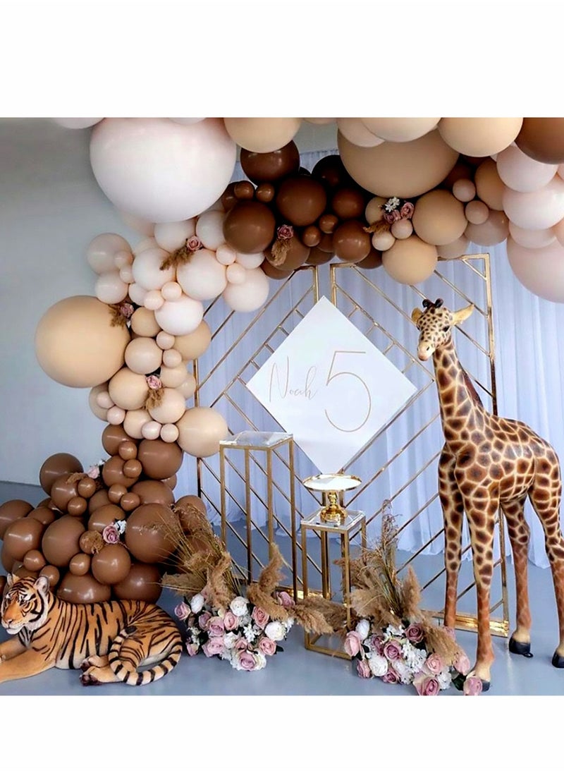 Excefore Balloons Garland Arch Kit, 166Pcs Brown Nude Tan Coffee Blush Neutral Jungle Theme Woodland Teddy Bear Baby Shower Birthday Party Decorations  - Image 1