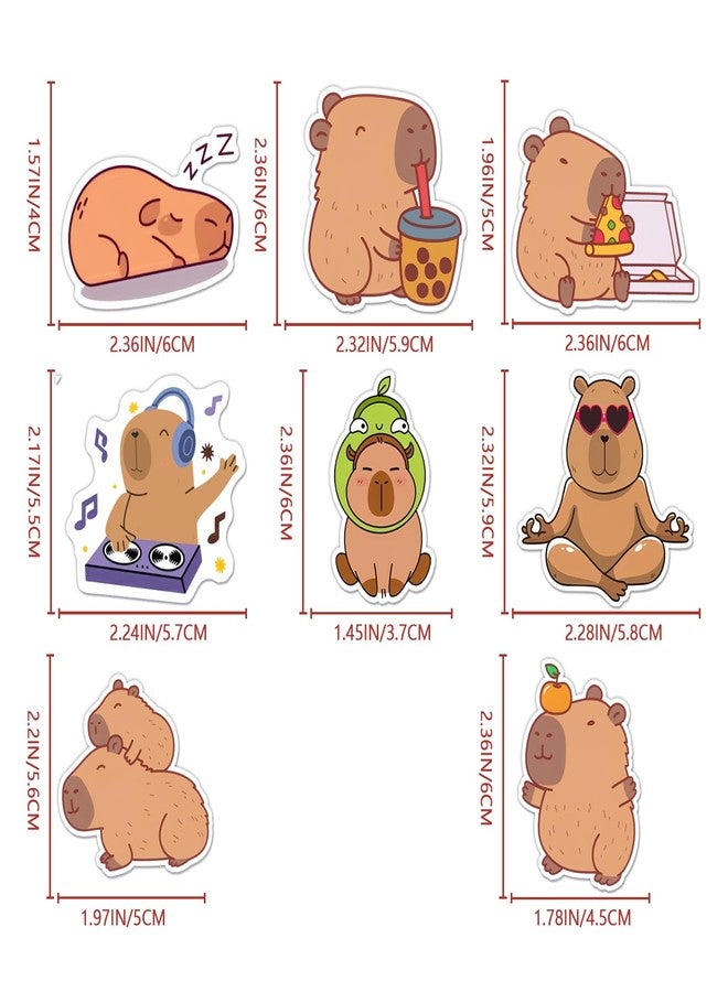 مغناطيسات ثلاجة على شكل حيوانات الكابيبارا اللطيفة من جوزولا، مغناطيسات قوية لتزيين ثلاجة المطبخ، مغناطيسات بتصميم فريد ومضحك مستوحى من حيوان الكابيبارا للمنزل والثلاجة والمدرسة والخزانة والعمل (8 قطع) - Image 2