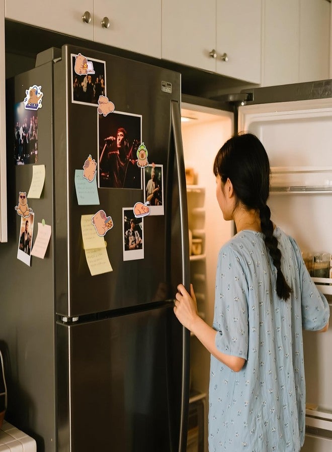 مغناطيسات ثلاجة على شكل حيوانات الكابيبارا اللطيفة من جوزولا، مغناطيسات قوية لتزيين ثلاجة المطبخ، مغناطيسات بتصميم فريد ومضحك مستوحى من حيوان الكابيبارا للمنزل والثلاجة والمدرسة والخزانة والعمل (8 قطع) - Image 5