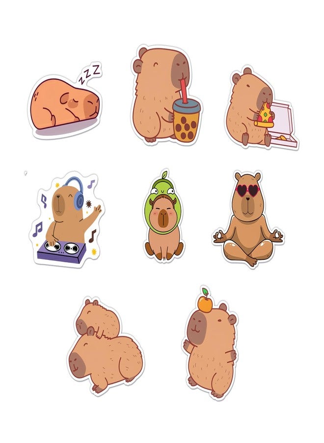 مغناطيسات ثلاجة على شكل حيوانات الكابيبارا اللطيفة من جوزولا، مغناطيسات قوية لتزيين ثلاجة المطبخ، مغناطيسات بتصميم فريد ومضحك مستوحى من حيوان الكابيبارا للمنزل والثلاجة والمدرسة والخزانة والعمل (8 قطع) - Image 1