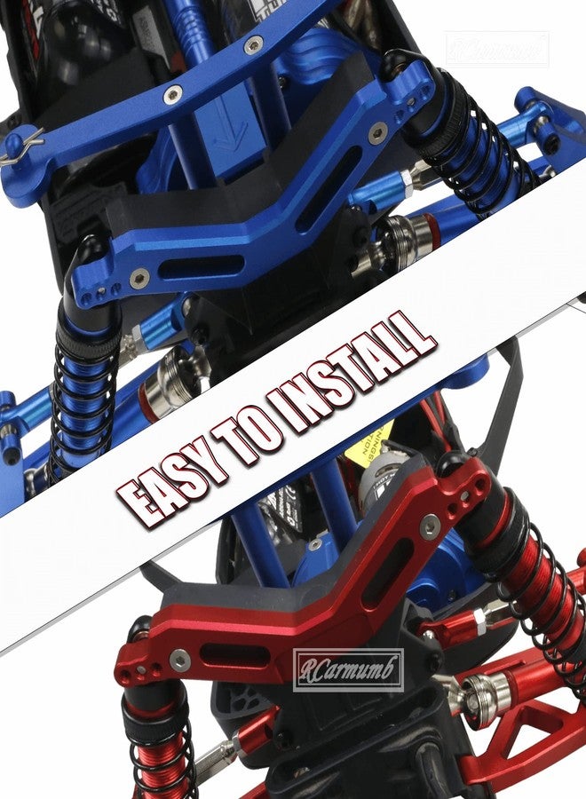 Rcarmumb RC Shocks & Shock Tower Upgrades Part for 1/10 Granite/Senton 3S BLX &Mega550,Alloy Front Rear Big Bore Shocks & Shock Tower Hop-up,Red - Image 5