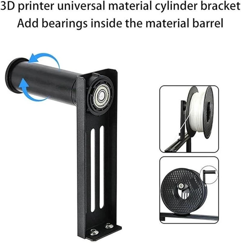 حامل خيوط الطابعة ثلاثية الأبعاد مع دعامة بكرات متوافق مع لفات مواد PLA وABS وTPU وPETG اللون A - Image 4