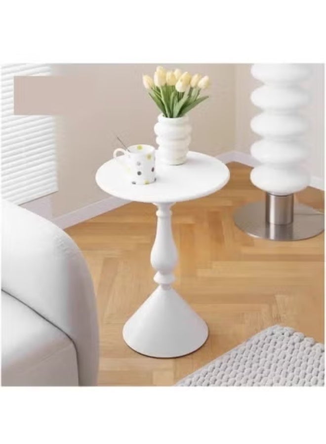 Beauenty Coffee Table, Nordic Sofa Side Cabinet Living Room Home Small Coffee Table Modern Minimalist Corner, Metal Iron Outdoor Round Table Weather Resistant Anti-Rust Outdoor End Table - Image 5