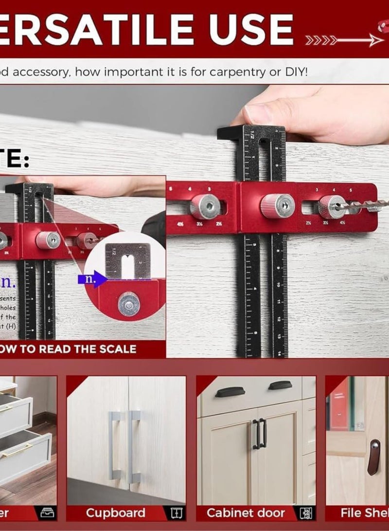 GGOOT Cabinet Hardware Jigs Tool Cabinet Handle Install Templates Tool Cabinet Punch Locator Cabinet Knobs Handles Pulls Tool  - Image 5