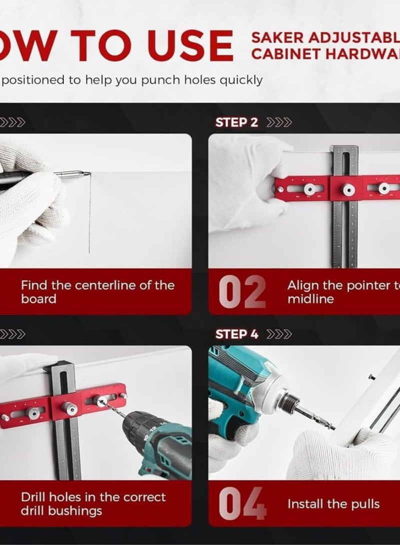 GGOOT Cabinet Hardware Jigs Tool Cabinet Handle Install Templates Tool Cabinet Punch Locator Cabinet Knobs Handles Pulls Tool  - Image 3