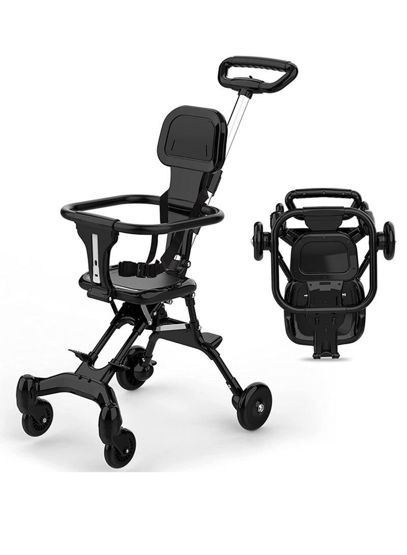 Baby Stroller Foldable Four-wheeled Child Stroller Lightly and easly Foldable Child Stroller Suitable For 1 To 5 Years Old High Landscape Auxiliary Baby Artifact Grey Color - Image 2