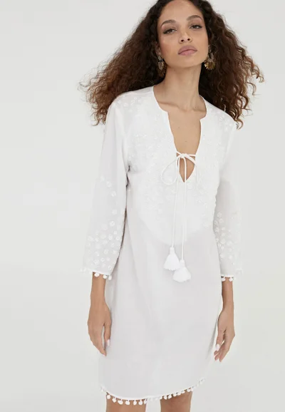 Lola Casademunt Short embroidered caftan