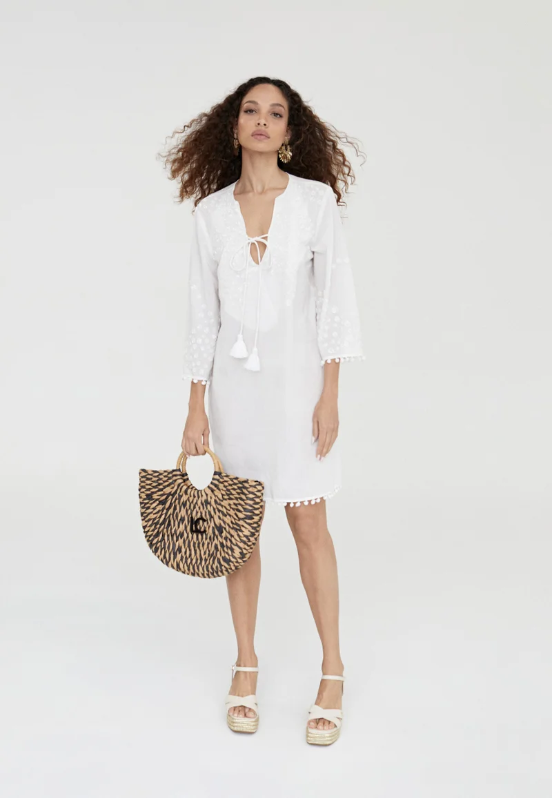 Lola Casademunt Short embroidered caftan