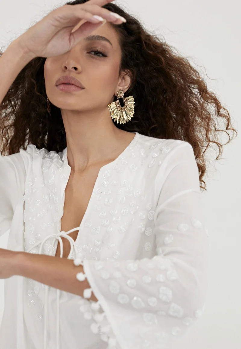 Lola Casademunt Short embroidered caftan