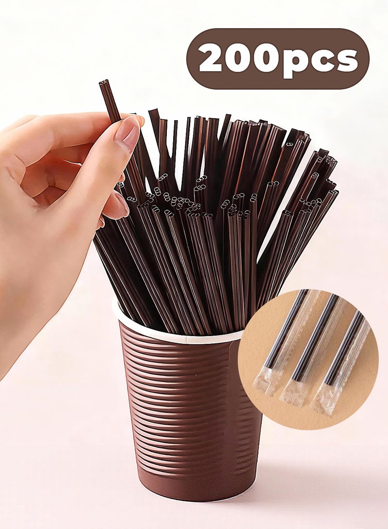 Individually wrapped drinking straws, 200 pieces, disposable straws - Image 1