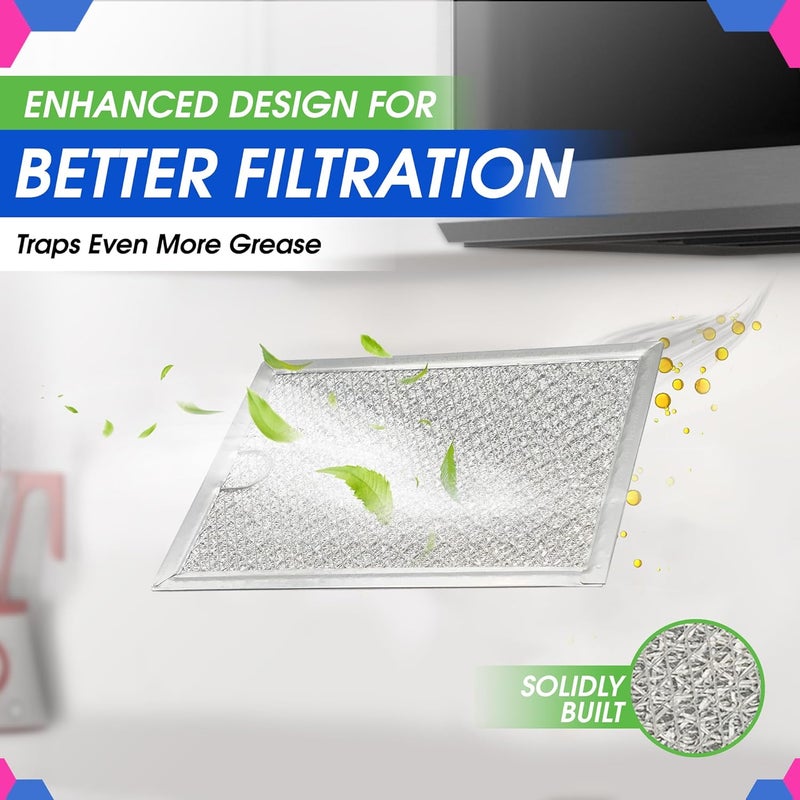 Bagean Microwave Filter Replacement 7.92” x 5.94” Compatible with 5303319568 Frigidaire Microwave Filter - Aluminum Mesh Grease Screen - Freshens & Filters Kitchen Air in Over the Oven Vent Fan (2-Pk) - Image 4