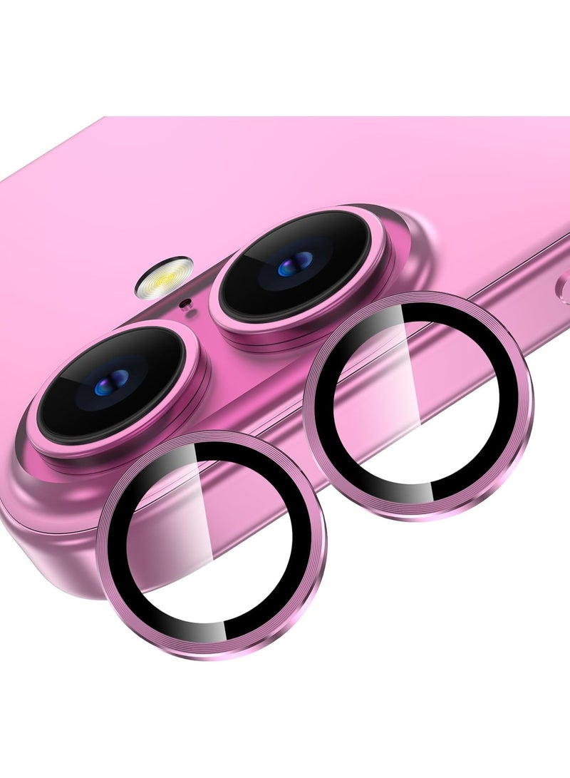 ACLIX Lens Protector for iPhone 16 Plus/ iPhone 16, Ultra-thin Aluminum Alloy Ring, Camera Lens Protective Film, (Pink) - Image 1