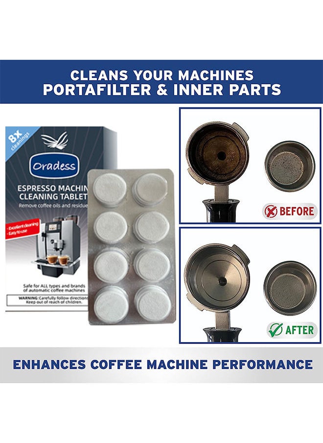 oradess - 8pcs Espresso Machine Cleaning Tablets and Automatic Coffee Maker Cleaner Descaler Coffee Grinder Descaling Solution - Image 1