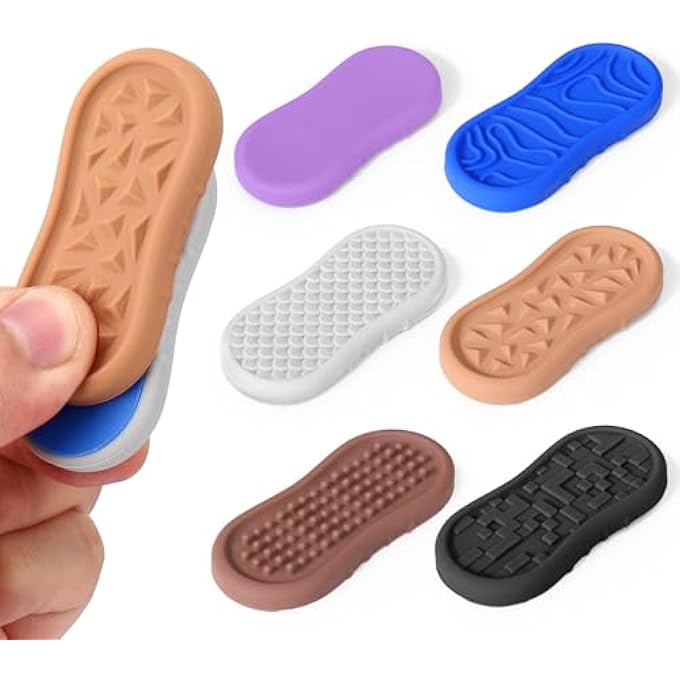 BUSOHA Silicone Fidget Toys Adults - 6 Pack Fidget Slider Relieve Anxiety 2 in 1 Sensory Worry Stone Travel Toys for Calming,Stress,Autism and ADHD,Gifts for Adults Men Women - Image 1