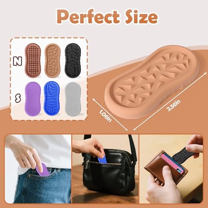 BUSOHA Silicone Fidget Toys Adults - 6 Pack Fidget Slider Relieve Anxiety 2 in 1 Sensory Worry Stone Travel Toys for Calming,Stress,Autism and ADHD,Gifts for Adults Men Women - Image 2