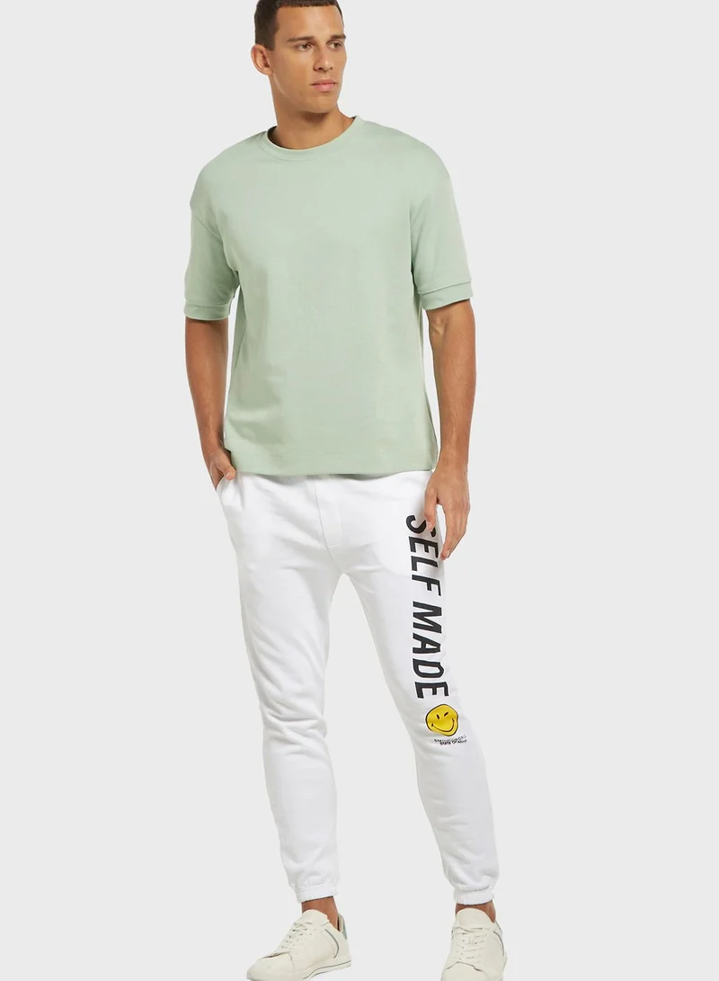 SP Characters Smiley World Print Joggers