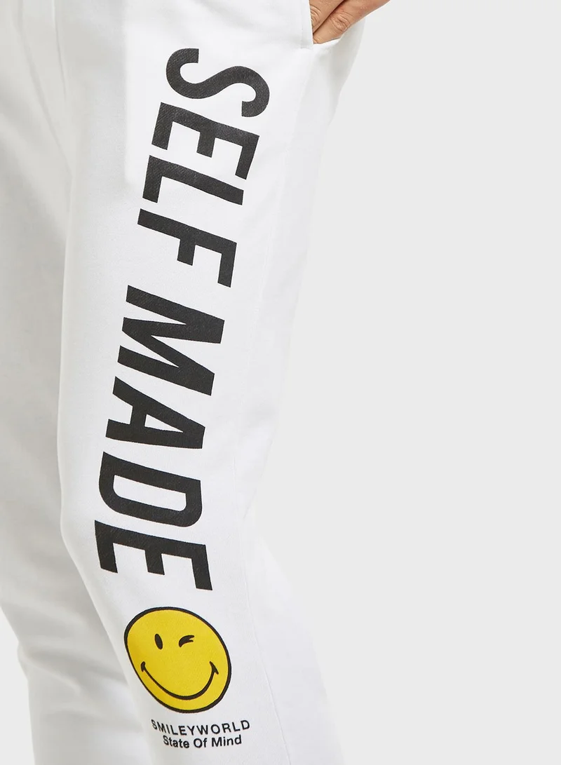 SP Characters Smiley World Print Joggers