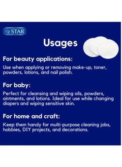 Star 320 Pads - Pure Cotton Makeup Pads (80 Pads x 4 Pack) - SZ Star  - Image 2