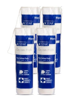 Star 320 Pads - Pure Cotton Makeup Pads (80 Pads x 4 Pack) - SZ Star  - Image 1