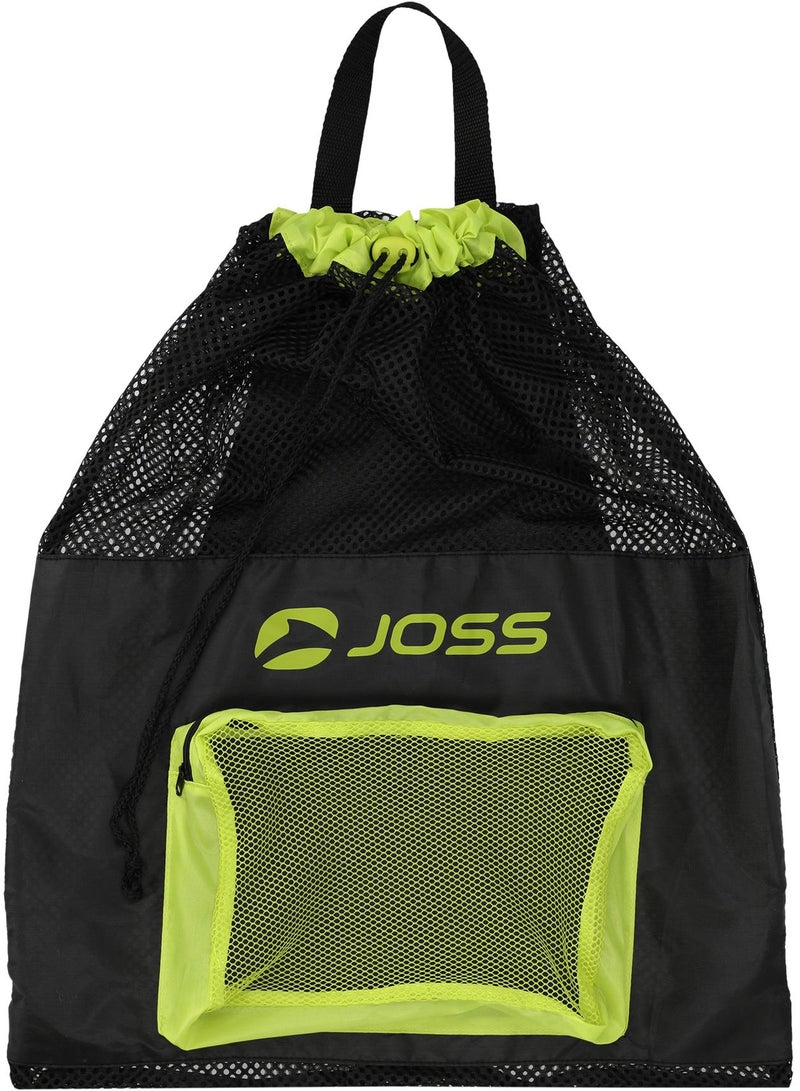 Joss Joss One-Size Wet Bag Black/Green – Spacious, Ventilated Swim Gear Bag with Adjustable Straps, Zippered Pocket, and Drawstring Closure for Pool and Beach Use  - Image 4