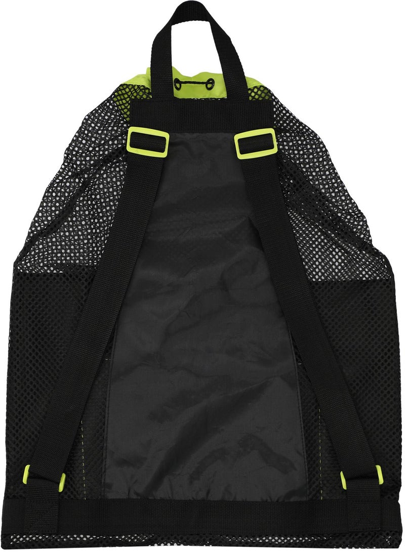 Joss Joss One-Size Wet Bag Black/Green – Spacious, Ventilated Swim Gear Bag with Adjustable Straps, Zippered Pocket, and Drawstring Closure for Pool and Beach Use  - Image 5