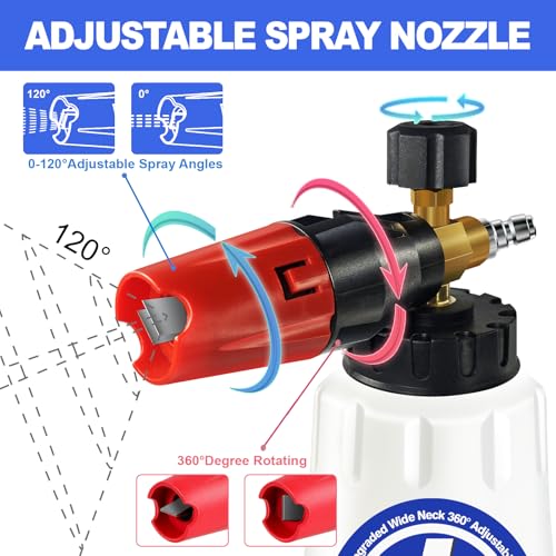 EARLEAS Foam Cannon for Pressure Washer 1 Liter Bottle 14 Inch Quick Connector Professional Snow Foam Lance for Car Glass Wall and Exterior Surface Cleaning - Image 3
