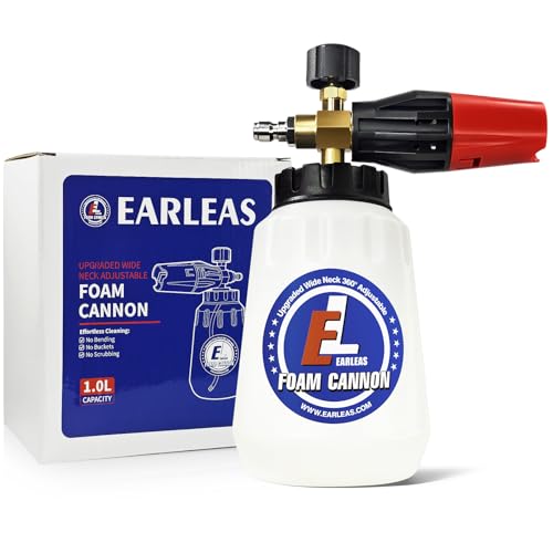 EARLEAS Foam Cannon for Pressure Washer 1 Liter Bottle 14 Inch Quick Connector Professional Snow Foam Lance for Car Glass Wall and Exterior Surface Cleaning - Image 1