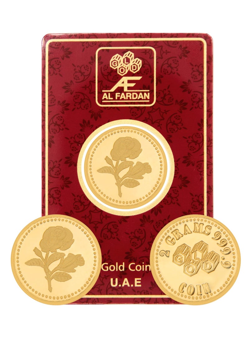 Al Fardan Gold Coin 24K (999.9) 2 Gram Flower – Made in UAE - Image 1