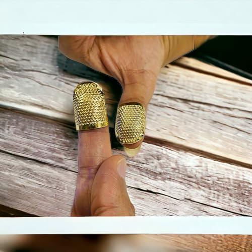 Moira Pack of 4 Adjustable Metal Finger Protector Thimble for Sewing Embroidery Needlework (Bronze) - Image 3