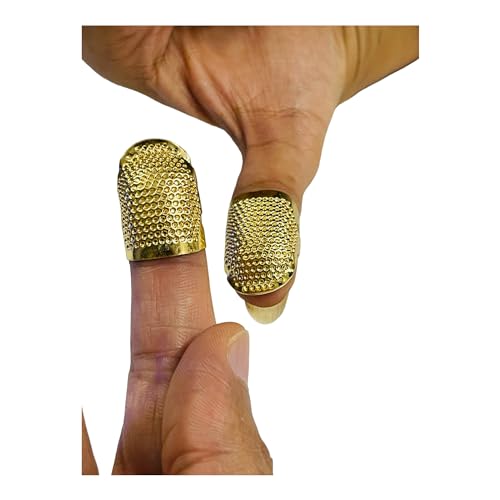 Moira Pack of 4 Adjustable Metal Finger Protector Thimble for Sewing Embroidery Needlework (Bronze) - Image 5