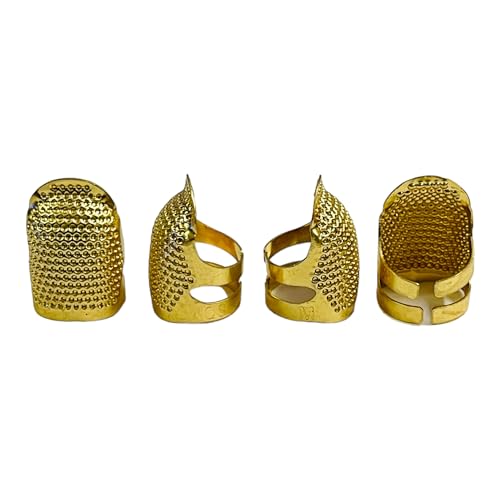 Moira Pack of 4 Adjustable Metal Finger Protector Thimble for Sewing Embroidery Needlework (Bronze) - Image 4