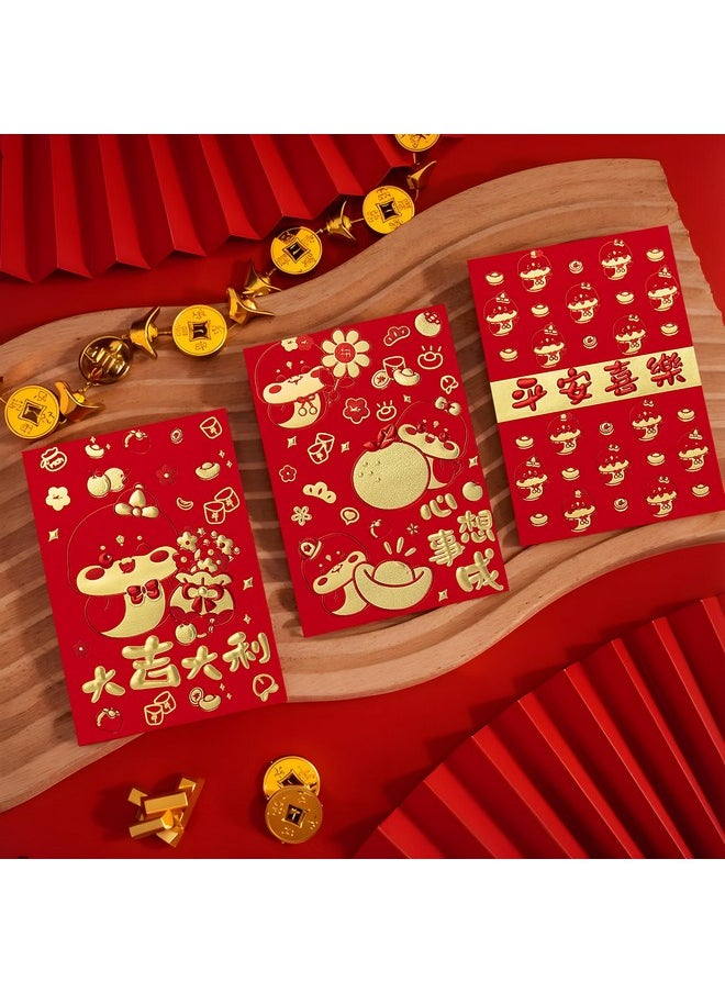 ThxToms 36Pcs Red Envelopes For Year Of The Snake, Red Chinese Envelopes 2025 Red Pocket Envelopes Hong Bao Money Envelopes For Cash For Lunar Year Spring Festival, Cute Cartoon Snake, 6 Designs, M  - Image 3