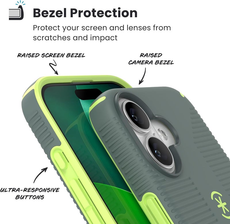 Speck Apple iPhone 17 CANDYSHELL Grip + MS NEO DRAB/Bright Green - Image 5