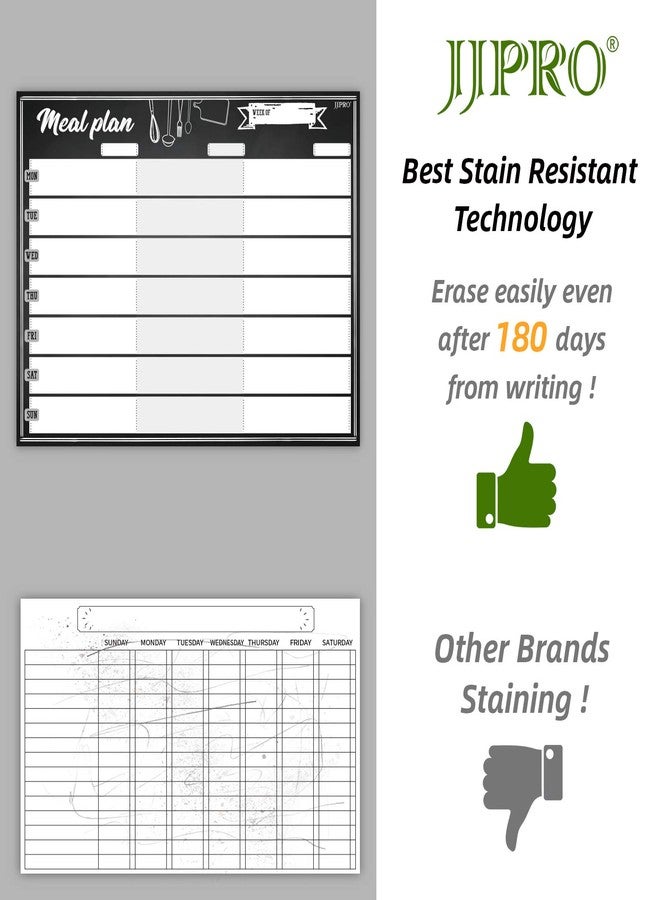 JJPRO Magnetic Dry Erase Meal Planning Whiteboard for Refrigerator-One 14.5x11 Weekly Menu Board and Two Notes Whiteboard for Kitchen Fridge-Refrigerator Organizer with Meal Planner Boards - Image 4