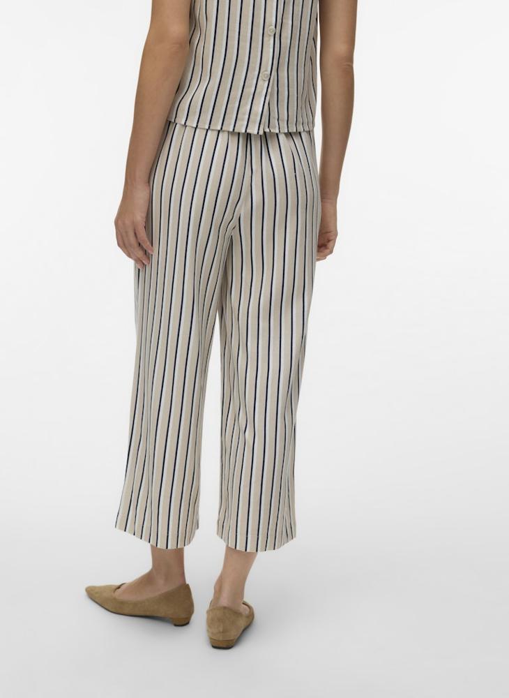 VERO MODA VMMYMILO High-Waist Culotte linen Trousers 32" - Image 3