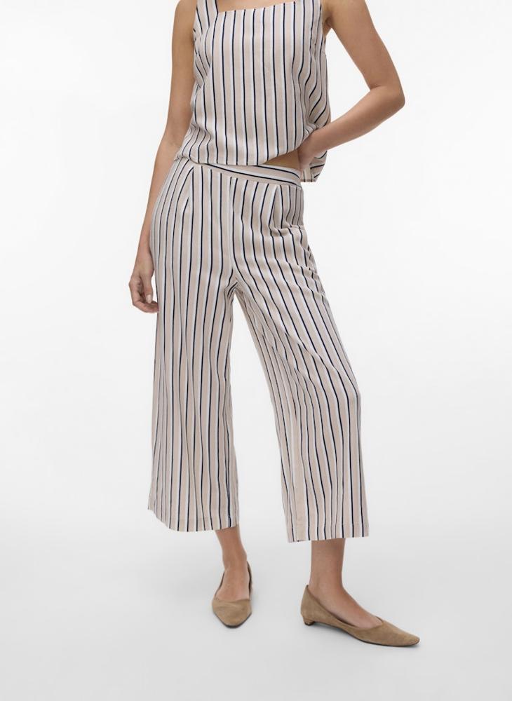 VERO MODA VMMYMILO High-Waist Culotte linen Trousers 32" - Image 2