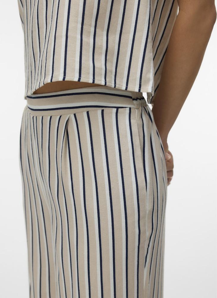 VERO MODA VMMYMILO High-Waist Culotte linen Trousers 32" - Image 4