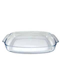 Homemaker Curve Rectangular Deep Glass Baking Dish, 5 Lt Capacity, 44X28.1 Cm Diameter, 6.5 Cm Height - Clear  - Image 1