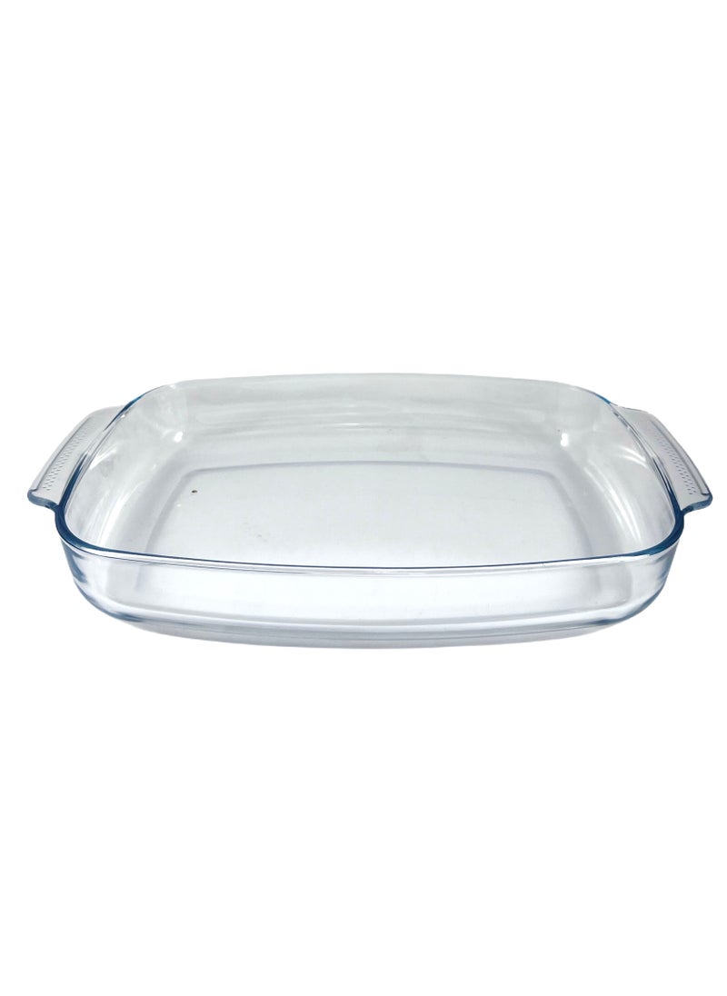Homemaker Curve Rectangular Deep Glass Baking Dish, 5 Lt Capacity, 44X28.1 Cm Diameter, 6.5 Cm Height - Clear  - Image 1