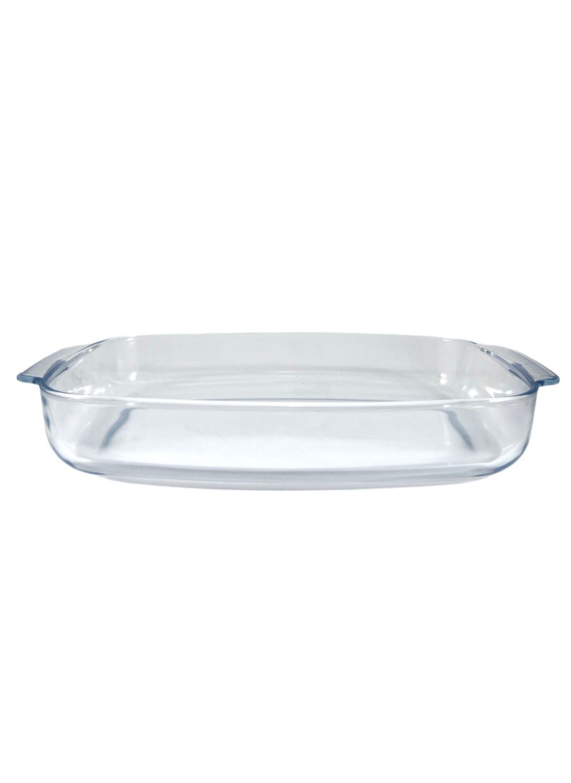Homemaker Curve Rectangular Deep Glass Baking Dish, 5 Lt Capacity, 44X28.1 Cm Diameter, 6.5 Cm Height - Clear  - Image 2