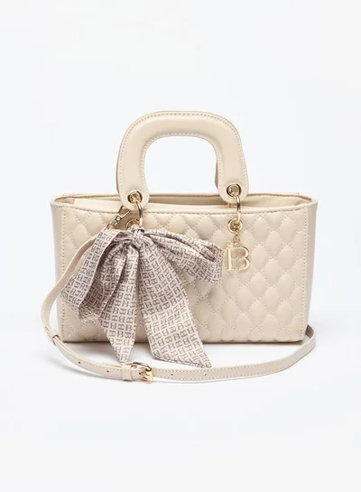 Flora Bella By Shoexpress Women Quilted Tote Bag with Zip Closure and Double Handle