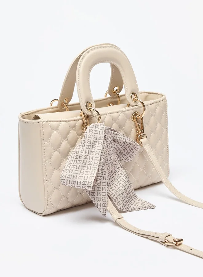 Flora Bella By Shoexpress Women Quilted Tote Bag with Zip Closure and Double Handle