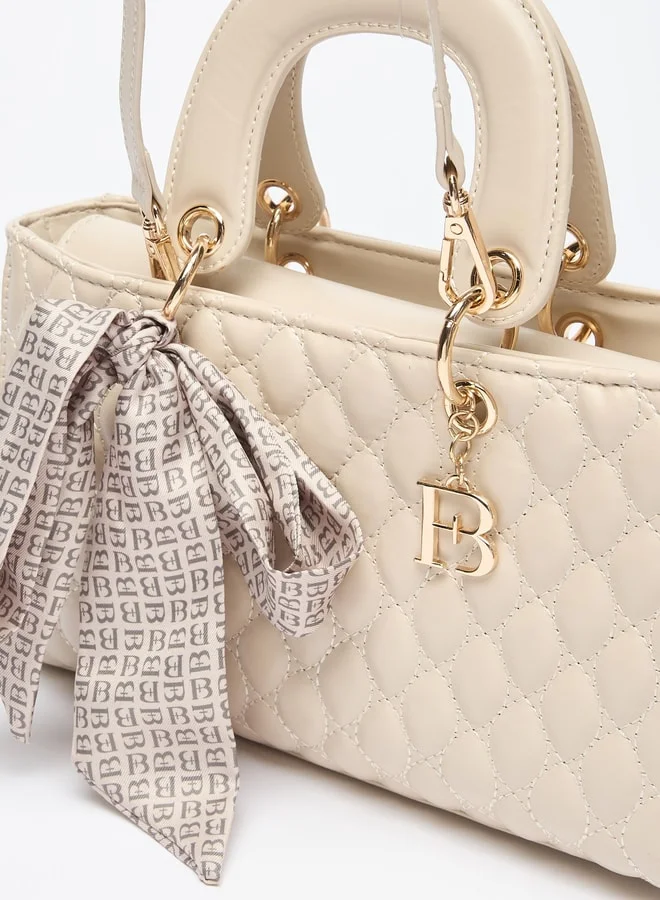 Flora Bella By Shoexpress Women Quilted Tote Bag with Zip Closure and Double Handle