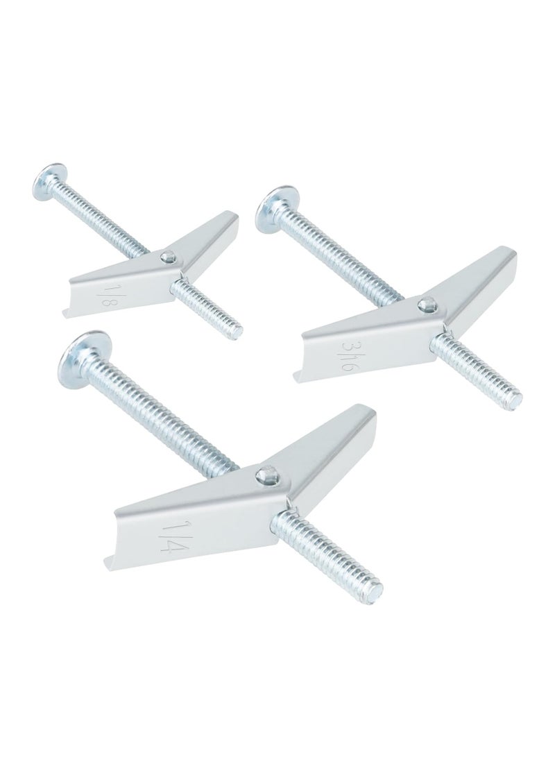 Bukela 26 Pcs Heavy Duty Drywall Anchors and Screws,Toggle Bolts and Wing Nuts Set, Hollow Drywall Anchors Bolts Screws Assortment Kit for Hanging Lamps Heavy Items 1/8" 12pcs, 3/16" 8pcs, 1/4" 6pcs - Image 1