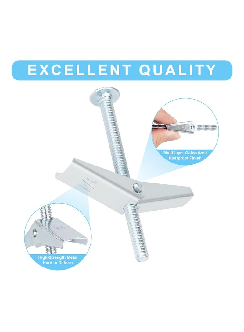 Bukela 26 Pcs Heavy Duty Drywall Anchors and Screws,Toggle Bolts and Wing Nuts Set, Hollow Drywall Anchors Bolts Screws Assortment Kit for Hanging Lamps Heavy Items 1/8" 12pcs, 3/16" 8pcs, 1/4" 6pcs - Image 2