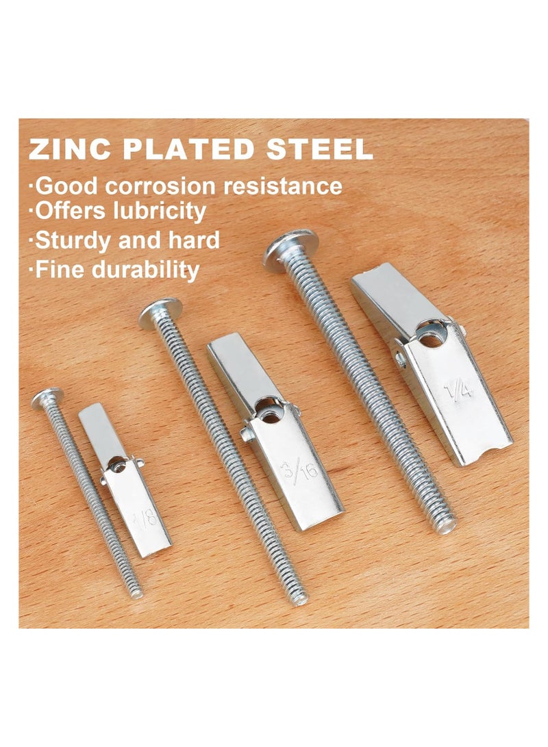 Bukela 26 Pcs Heavy Duty Drywall Anchors and Screws,Toggle Bolts and Wing Nuts Set, Hollow Drywall Anchors Bolts Screws Assortment Kit for Hanging Lamps Heavy Items 1/8" 12pcs, 3/16" 8pcs, 1/4" 6pcs - Image 4