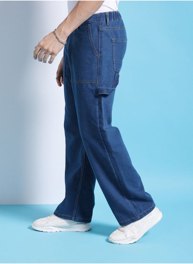 The Indian Garage Co Men Baggy Solid Mid-Rise Stretchable Jeans  - Image 3